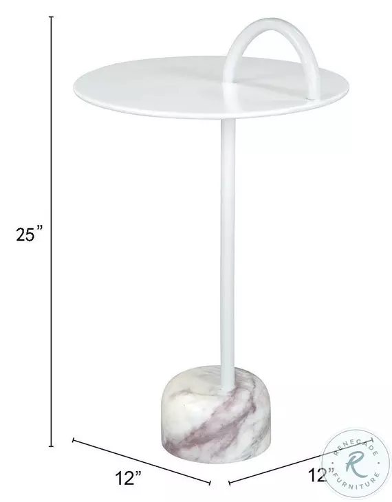 Will White 25" Side Table