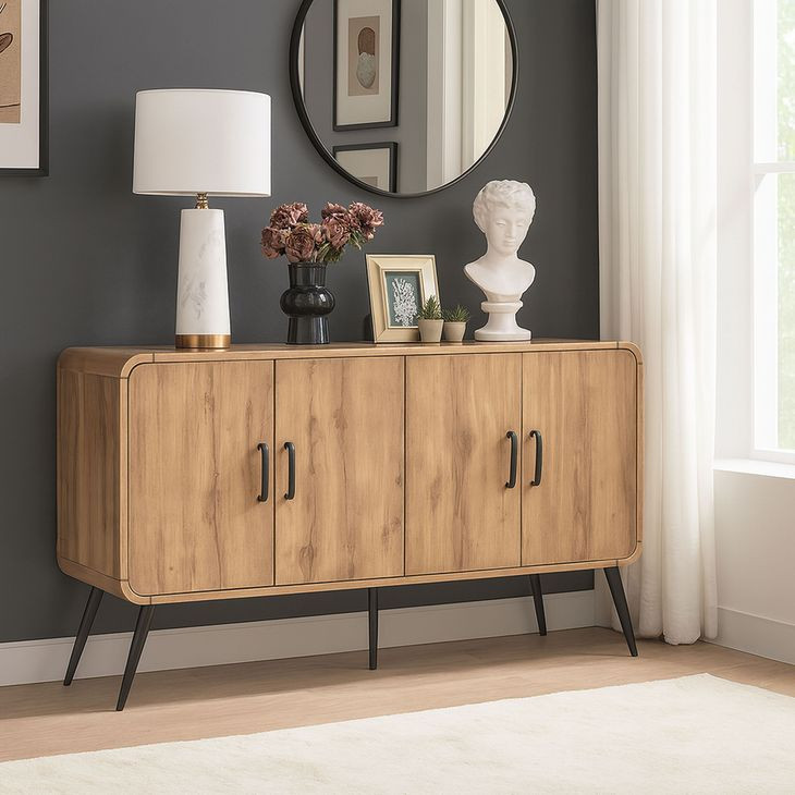 Rowan Natural 4 Door Sideboard
