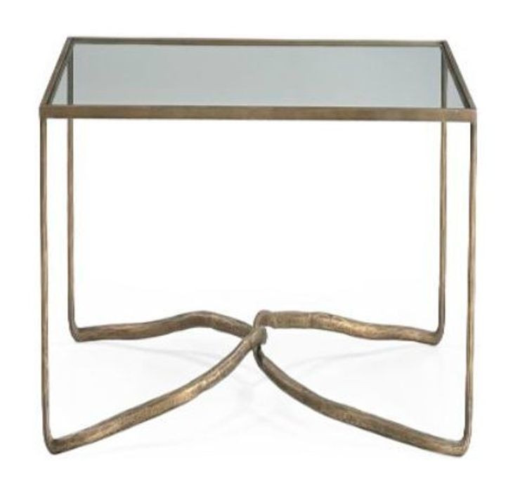 Artifacts Bronze Square Glass Top Leoni End Table