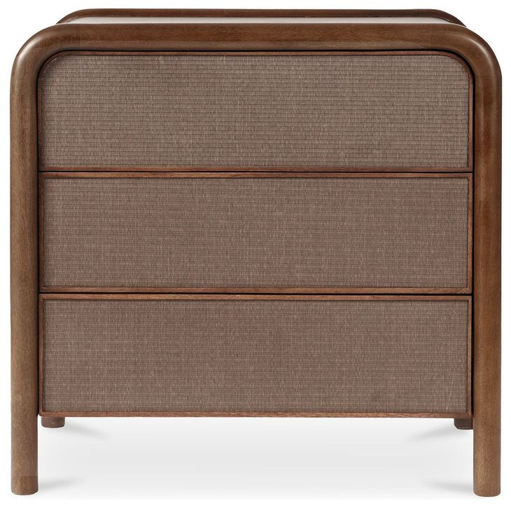 Rye Warm Brown 3 Drawer Nightstand