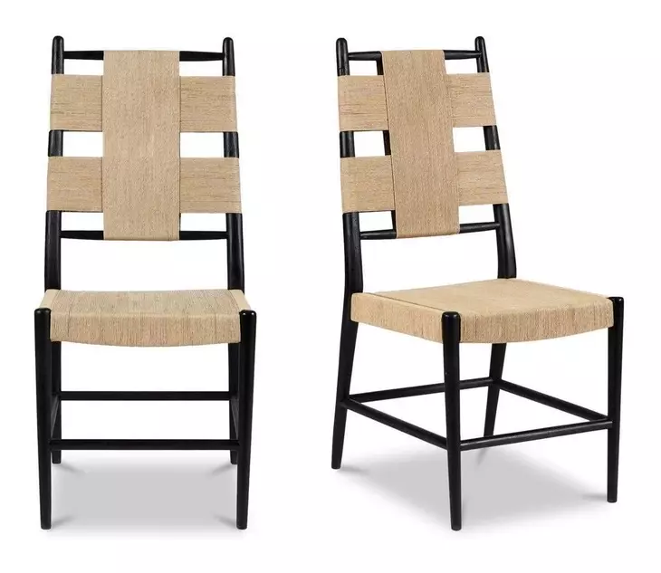 Laurel Natural and Black Dining Chair Set of 2