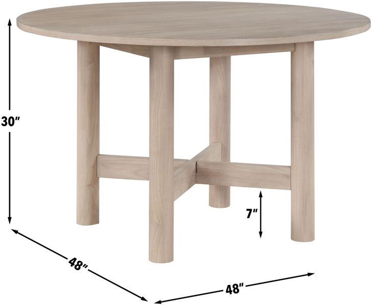 Gabby Light Brown 48" Round Dining Table