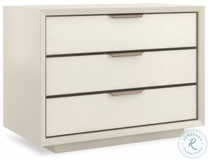 Triple Wrap Almond Milk 3 Drawer Nightstand