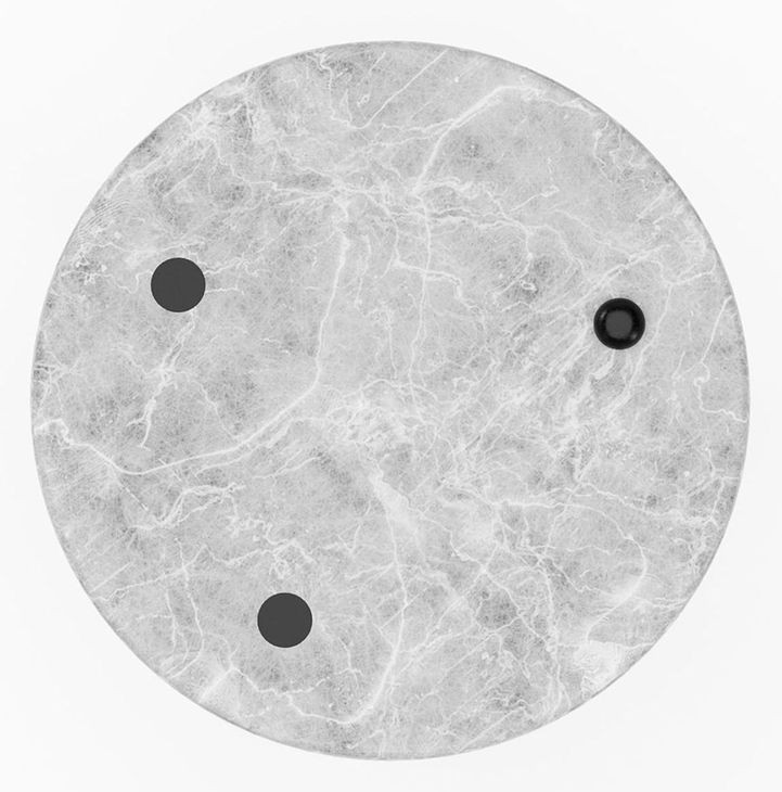 Madera Gray Round Armani Marble Top Large Spot Table