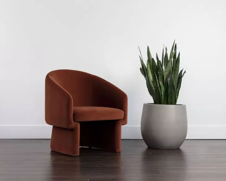 Lauryn Meg Rust Upholstered Lounge Chair