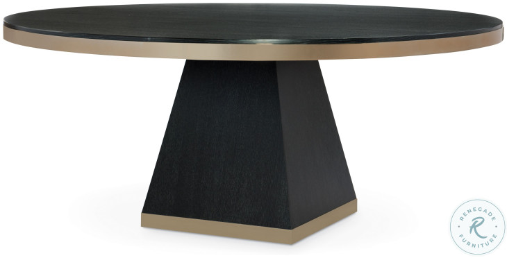 Corso Black Cerused 72" Round Dining Table