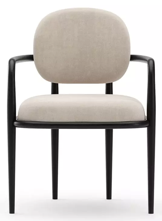 Madera Beige Performance Fabric Upholstered Dining Arm Chair