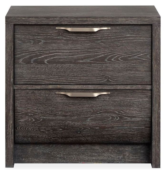 Kinsley Black Heron 2 Drawer Nightstand with USB Charging