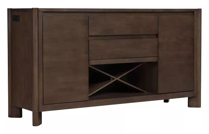 West End Saddle Brown 2 Door Sideboard with USB Charging