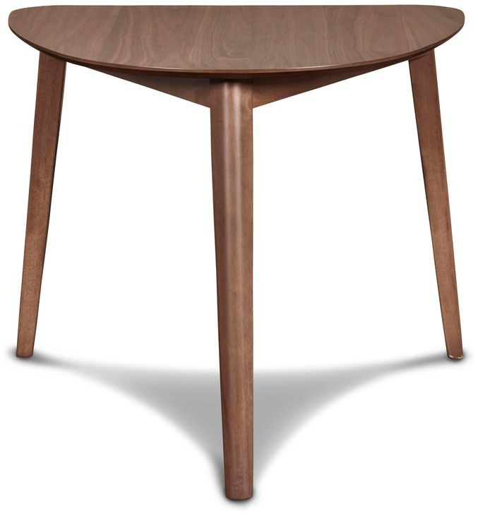 Oscar Walnut and Teal 35" Triangular Corner Dining Set with 2 Cushion Chairs