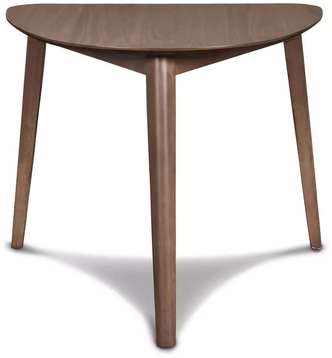 Oscar Walnut and Gray 35" Triangular Corner Dining Set with 2 Cushion Chairs