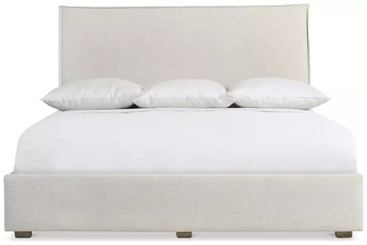 Highland Park Morel and Beige Queen Upholstered Storage Panel Sawyer Bed