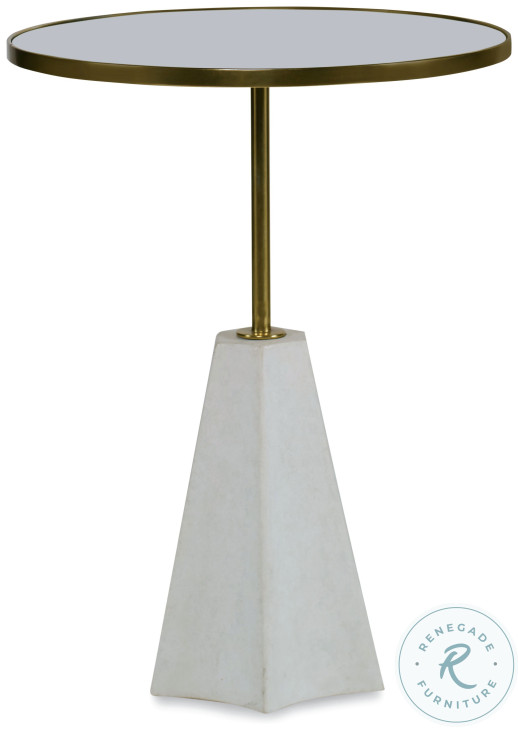 Chicago Off White And Antique Brass Chairside Table