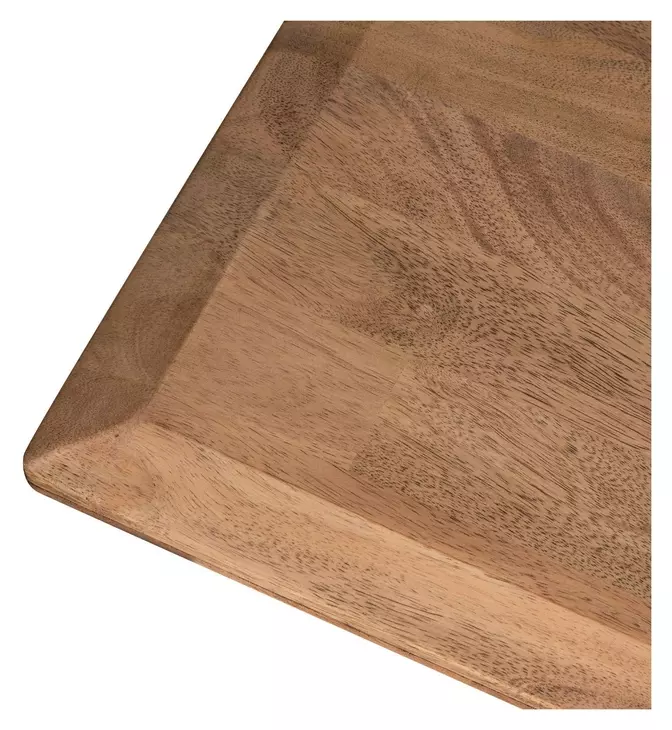 Austin Natural Mango and Black 84" Rectangular Dining Table