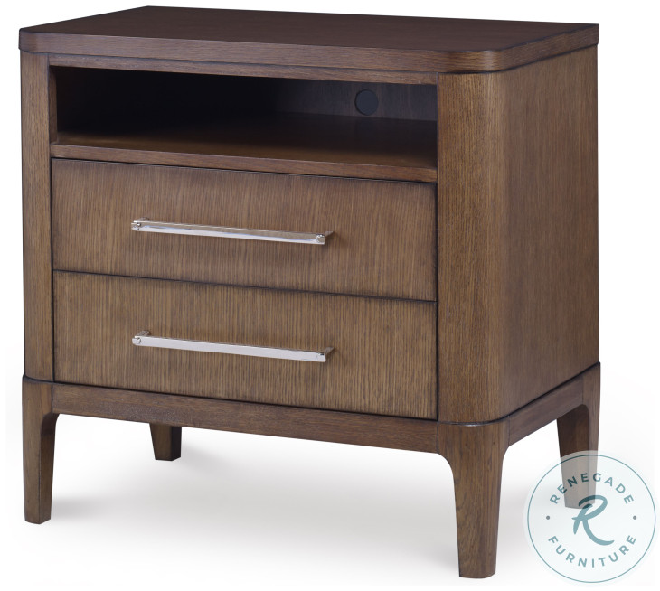 Bowery Place Cerused 2 Drawer Nightstand