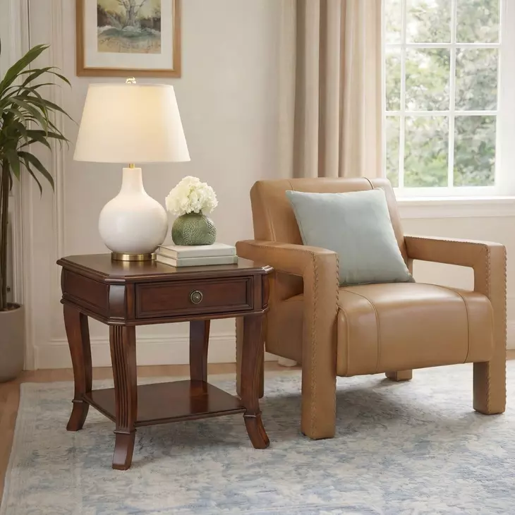 Brookhaven Distressed Medium Clear Cherry End Table