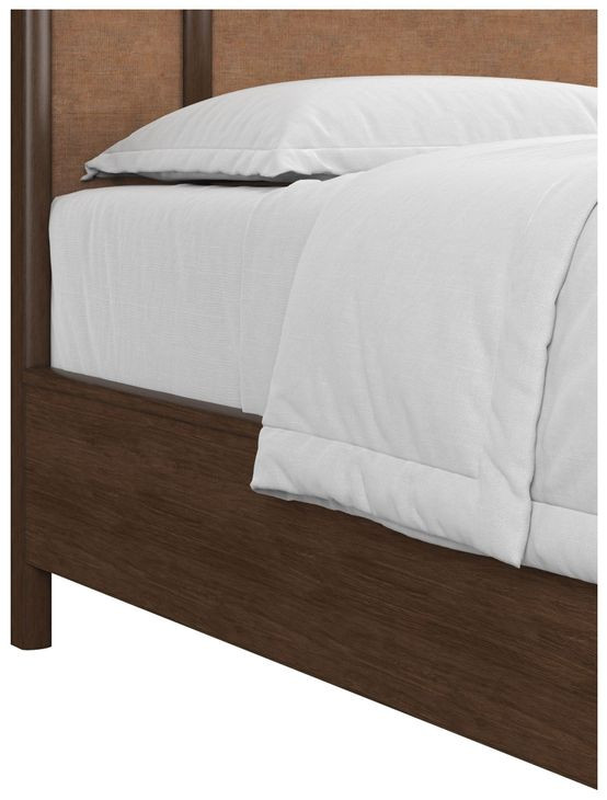 Verge Handcrafted Walnut King Woven Panel Bed