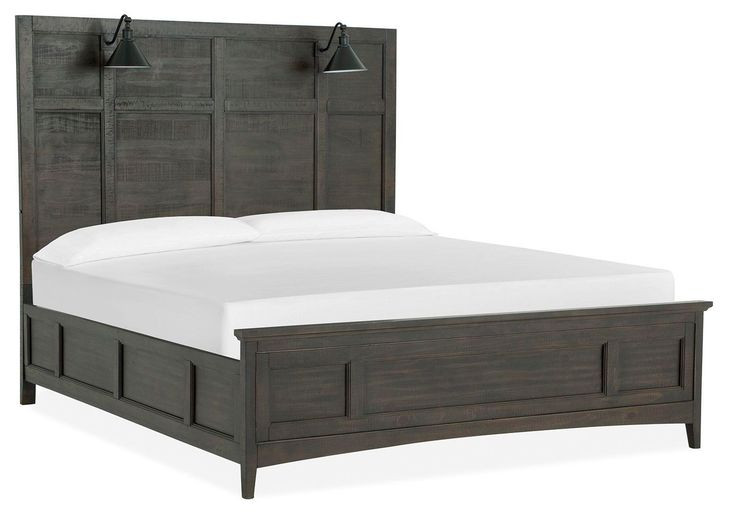 Westley Falls Graphite California King Panel Bed with LED
