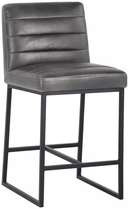 Spyros Overcast Gray Upholstered Counter Height Stool