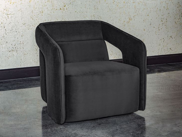 Llorente Abbington Black Swivel Upholstered Lounge Chair