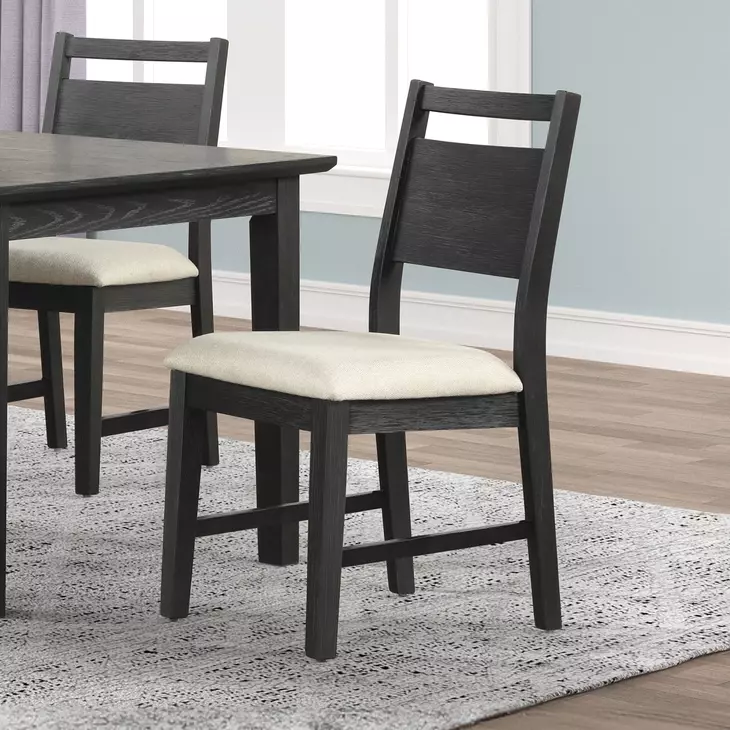 Sable Crest Black Upholstered Dining Chair Set of 2