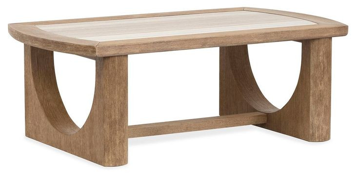 Bradford Riverbed Beige Rectangular Marble Top Cocktail Table