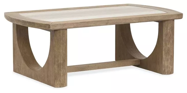 Bradford Riverbed Beige Rectangular Marble Top Cocktail Table