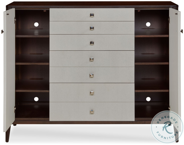 Aria Brownstone And Oxford White 5 Drawer Gentleman's Chest
