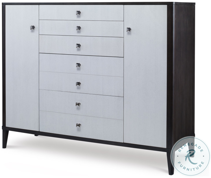Aria Brownstone And Oxford White 5 Drawer Gentleman's Chest
