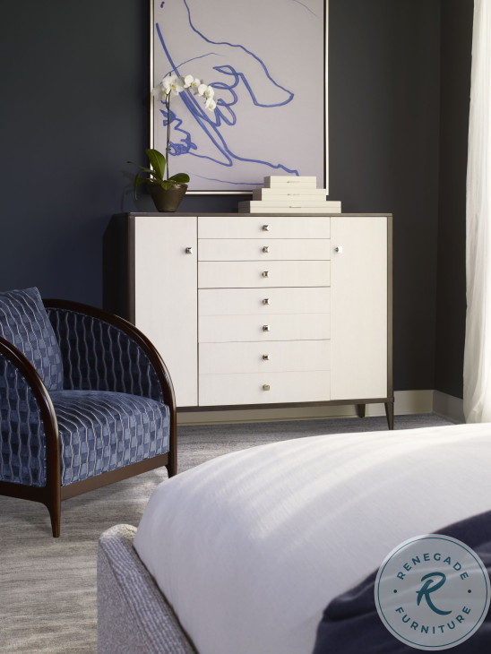 Aria Brownstone And Oxford White 5 Drawer Gentleman's Chest