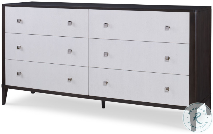Aria Brownstone And Oxford White 6 Drawer Dresser