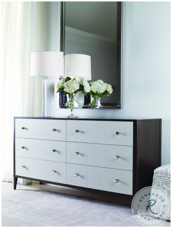 Aria Brownstone And Oxford White 6 Drawer Dresser