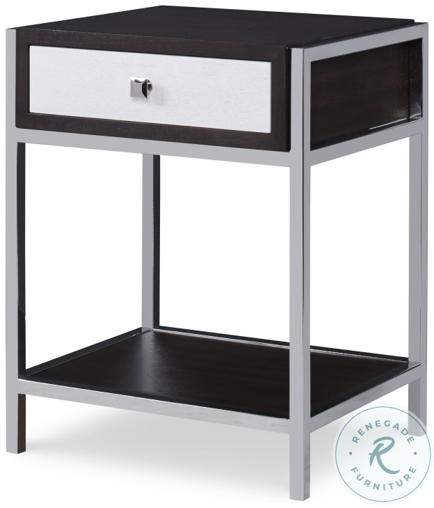 Aria Brownstone And Oxford White 1 Drawer Nightstand