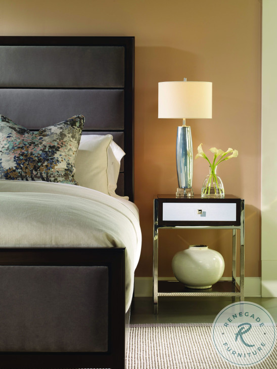 Aria Brownstone And Oxford White 1 Drawer Nightstand