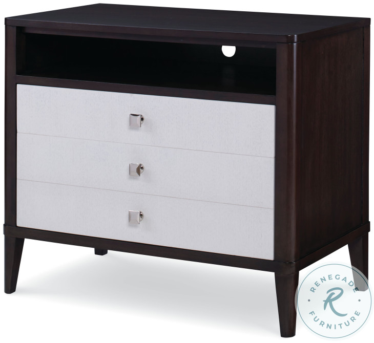 Aria Brownstone And Oxford White 2 Drawer Nightstand