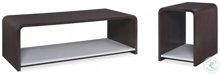 Aria Brownstone And Oxford White Occasional Table Set