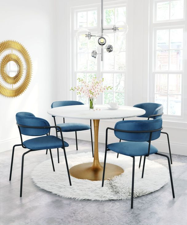 Ithaca White And Gold Dining Table