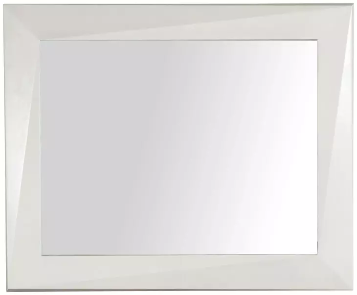 Rex White Rectangular Faceted Wall Mirror