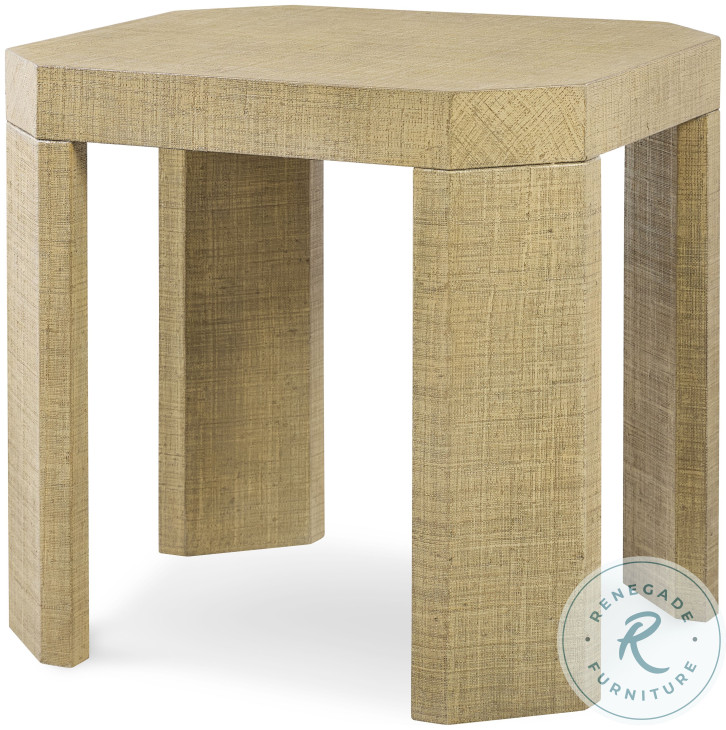 Gustav Natural Lacquered Linen Side Table