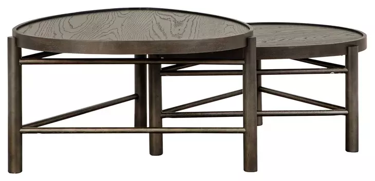 Hadleigh Black Coffee Bean Free Form Nesting Occassional Table Set