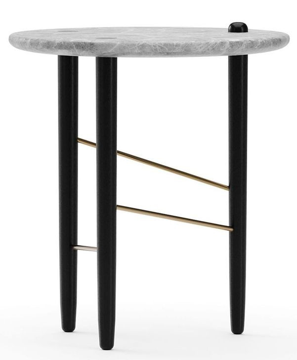 Madera Gray Round Armani Marble Top Large Spot Table