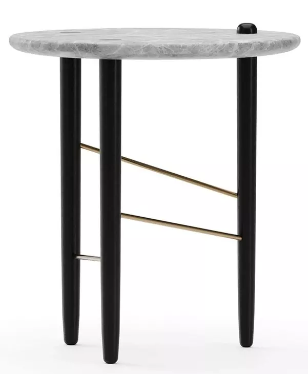 Madera Gray Round Armani Marble Top Large Spot Table