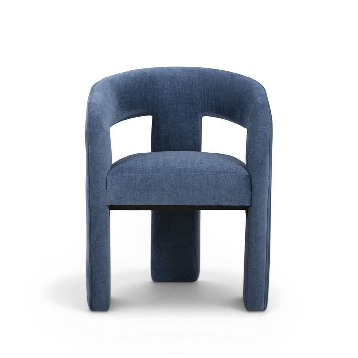 Malone Denim Blue Performance Fabric Upholstered Dining Chair