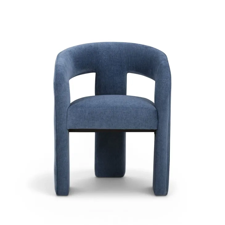 Malone Denim Blue Performance Fabric Upholstered Dining Chair