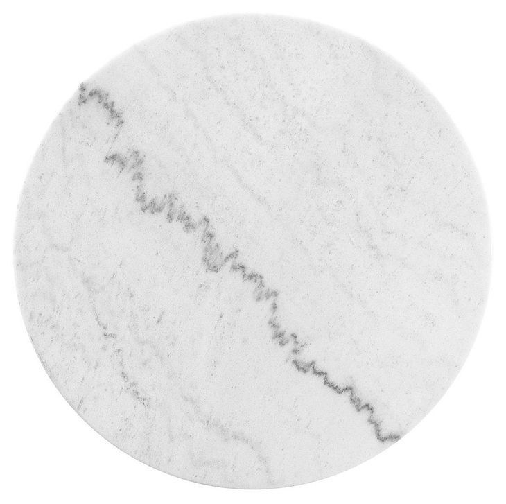 Isolde White and Brushed Nickel Round Marble Top End Table