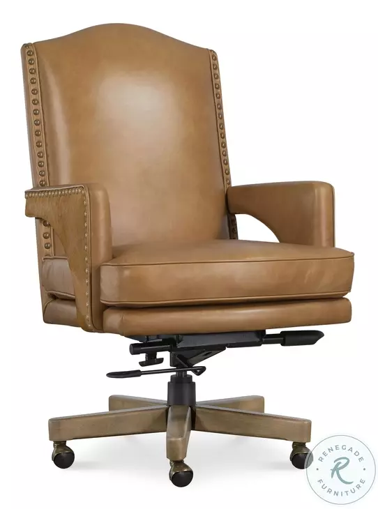 Rochelle Dark Blonde Leather Swivel Tilt Executive Chair