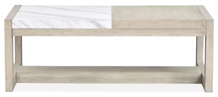 Northcrest Gallery Buff and Antique Silver Rectangular Marble Top Occassional Table Set