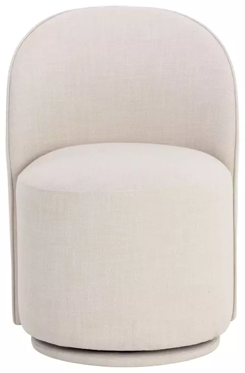 Opaline Effie Linen Upholstered Swivel Dining Chair