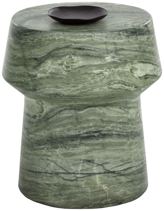 Delaina Sage Round Concrete Top Outdoor End Table