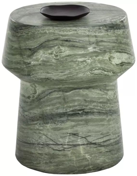 Delaina Sage Round Concrete Top Outdoor End Table